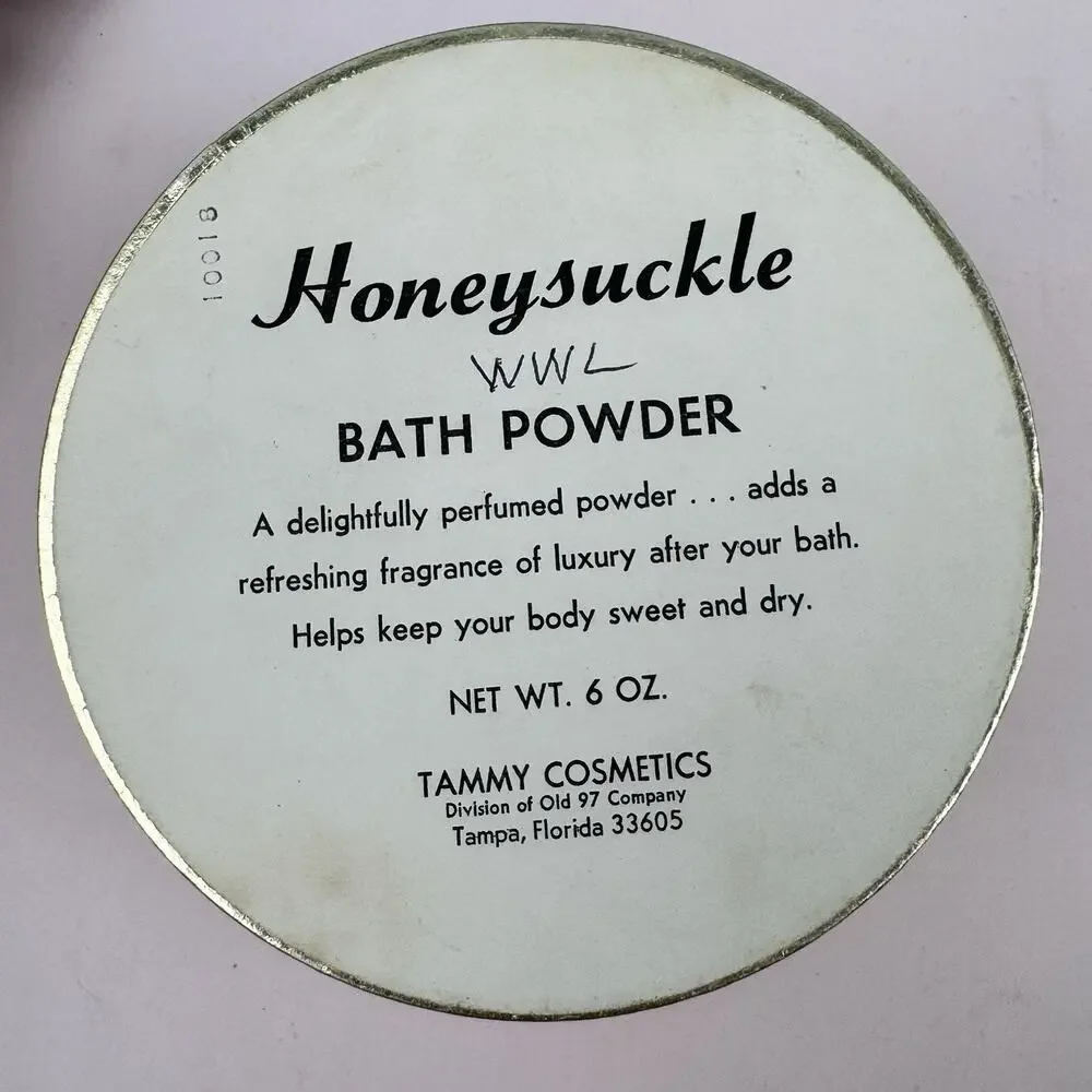 Old 97 Company FL Tammy Cosmetics Perfumed Bath Powder Honeysuckle 6 oz NEW RARE